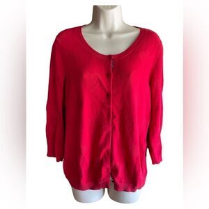 TALBOTS red heart print polkadot sweater